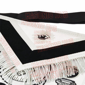 Past Master Skull & Cross Bones 100% Lambskin Masonic Apron - Handcrafted Masonic Hub