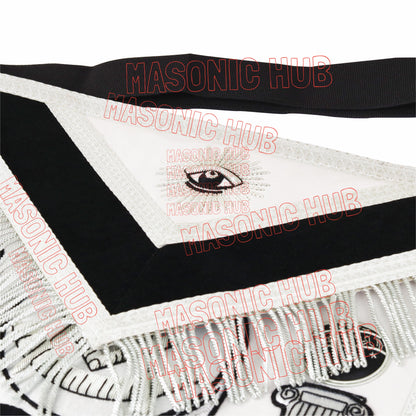 Past Master Skull & Cross Bones 100% Lambskin Masonic Apron - Handcrafted