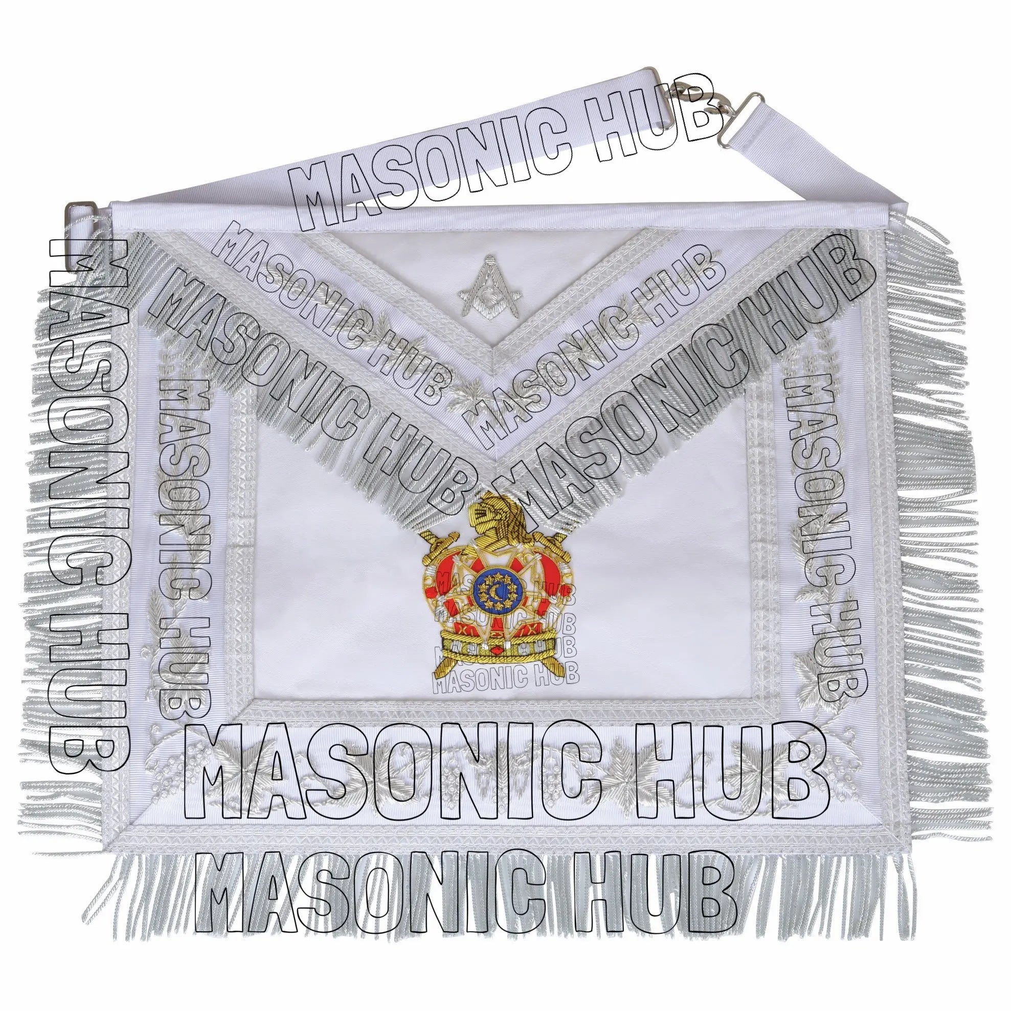 Handcrafted Masonic DeMolay Apron – 100% Lambskin with Master Mason Emblem Masonic Hub