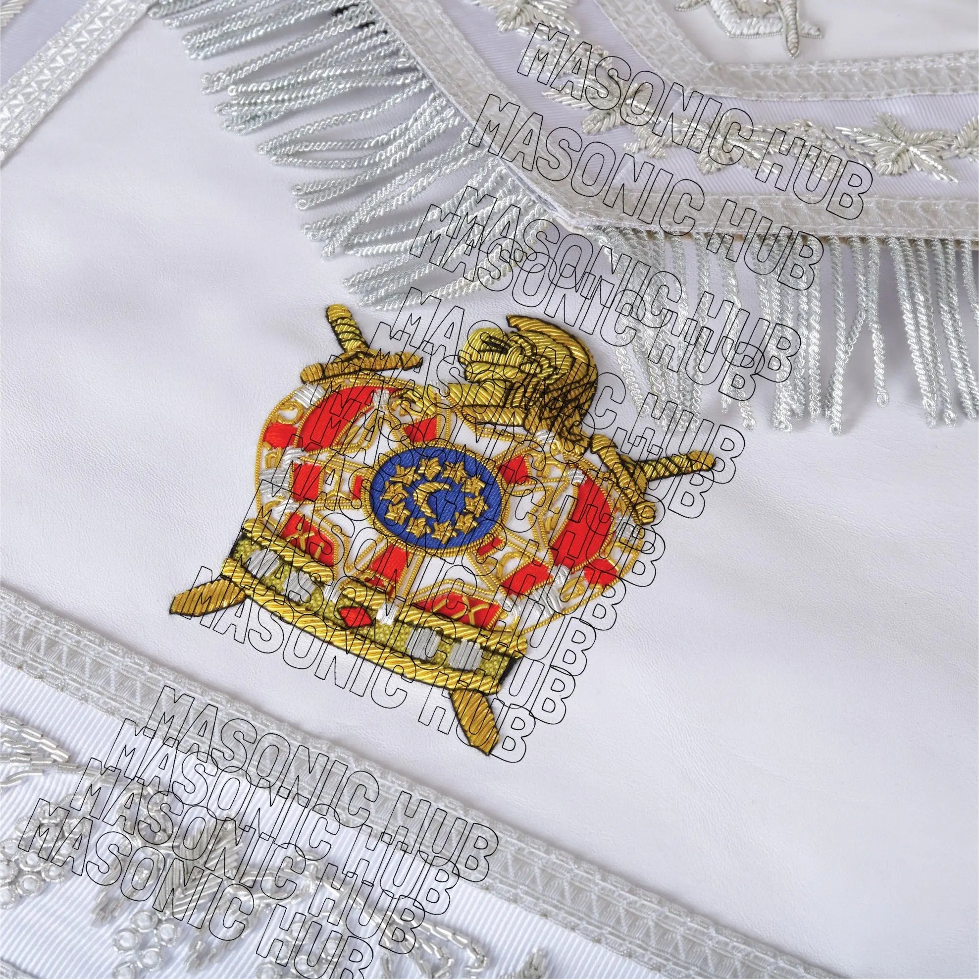 Handcrafted Masonic DeMolay Apron – 100% Lambskin with Master Mason Emblem Masonic Hub