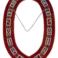Blue Lodge Working Tools Chain Collar Silver Plated – Red Velvet Backing | Choose Your Jewel (Masonic Regalia) Masonic Hub