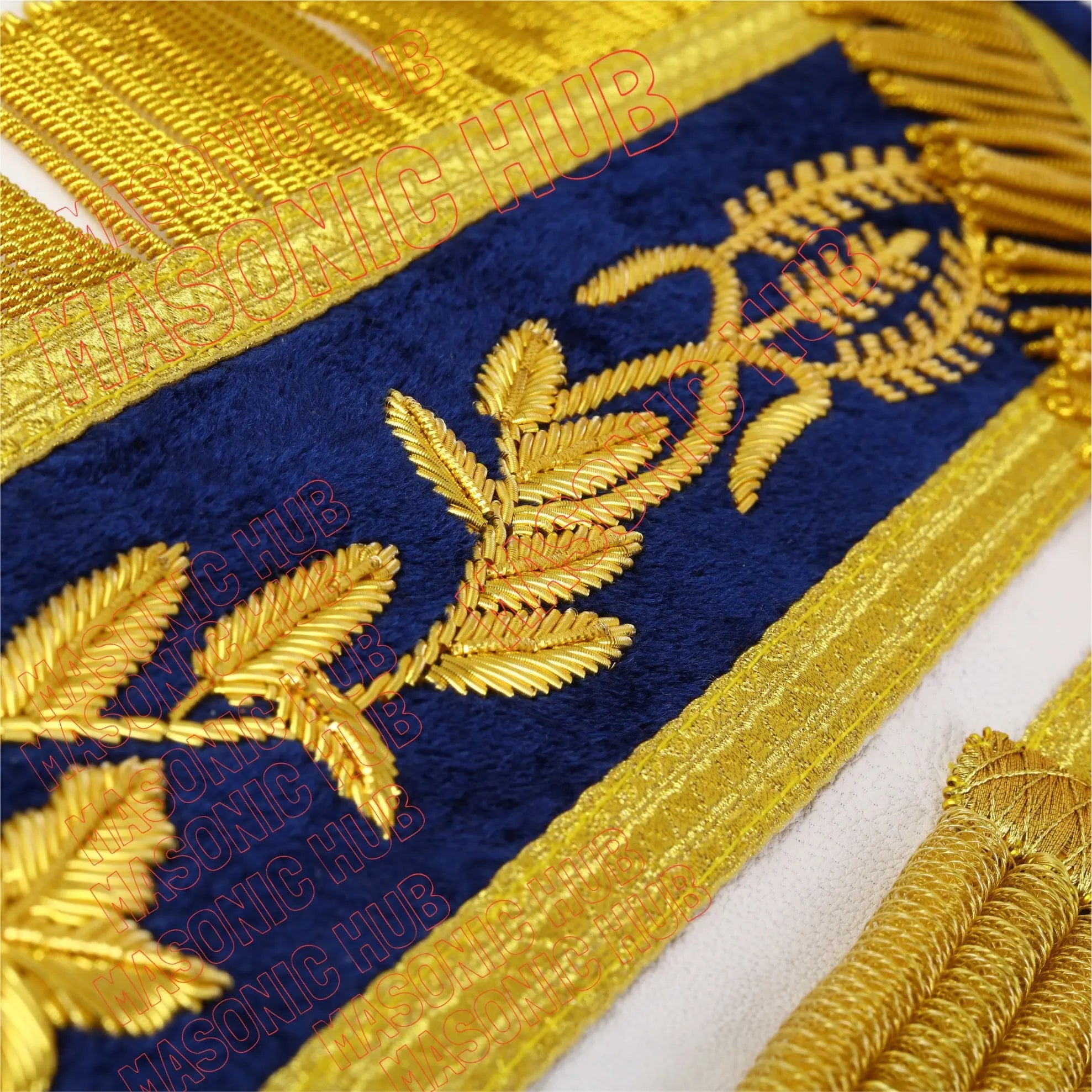 Handmade Masonic Past Master Apron with Compasses & Quadrant - Genuine Lambskin Masonic Hub