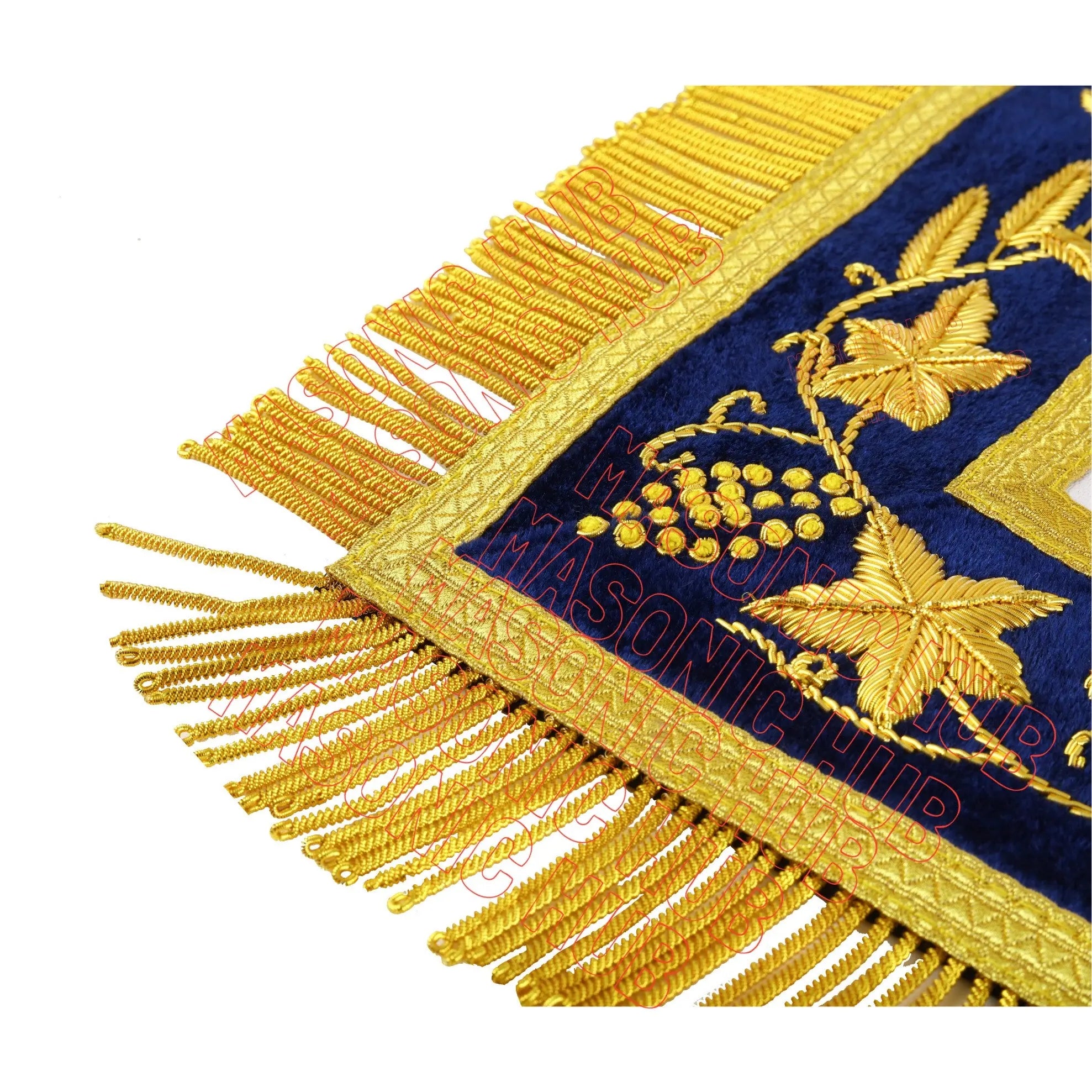 Handmade Masonic Past Master Apron with Compasses & Quadrant - Genuine Lambskin Masonic Hub