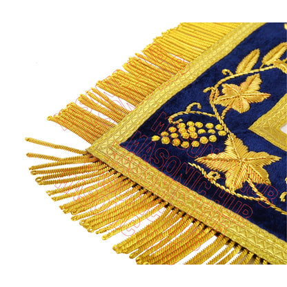Handmade Masonic Past Master Apron with Compasses & Quadrant - Genuine Lambskin