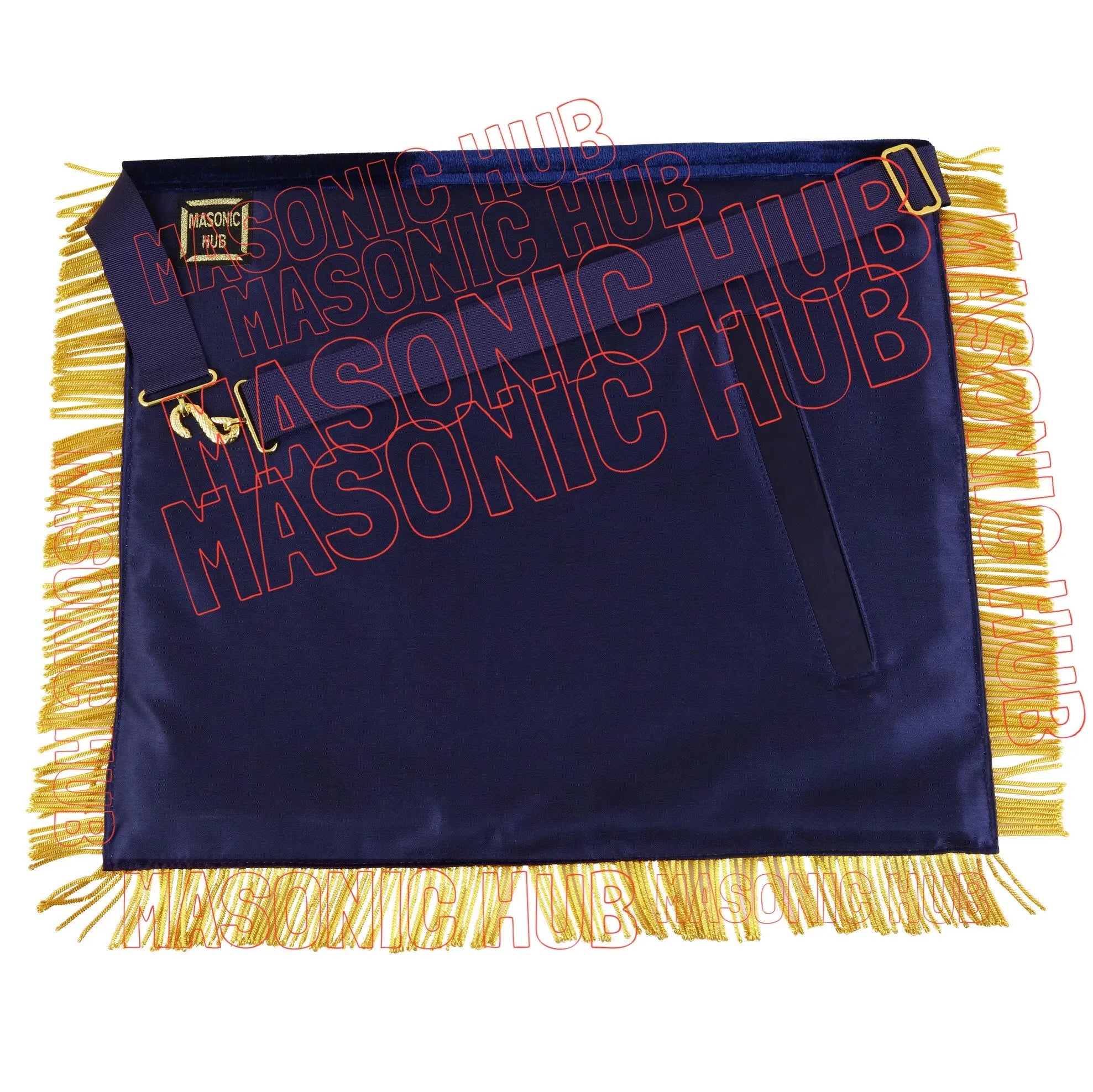 Handmade Masonic Past Master Apron with Compasses & Quadrant - Genuine Lambskin Masonic Hub