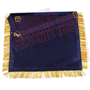 Handmade Masonic Past Master Apron with Compasses & Quadrant - Genuine Lambskin Masonic Hub