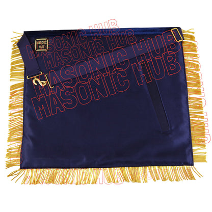 Handmade Masonic Past Master Apron with Compasses & Quadrant - Genuine Lambskin