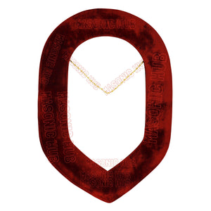 Regalia Masonic Shriner Tri-Color Deluxe Chain Collar in Red, Green, and Yellow Masonic Hub