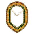 Shriner Tri-Color Chain Collar in Red Green & Yellow Double Row Rhinestones Masonic Hub