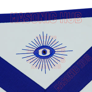 Master Mason Blue Lodge Machine Embroidered Apron – Compass &amp; Square Design Masonic Hub
