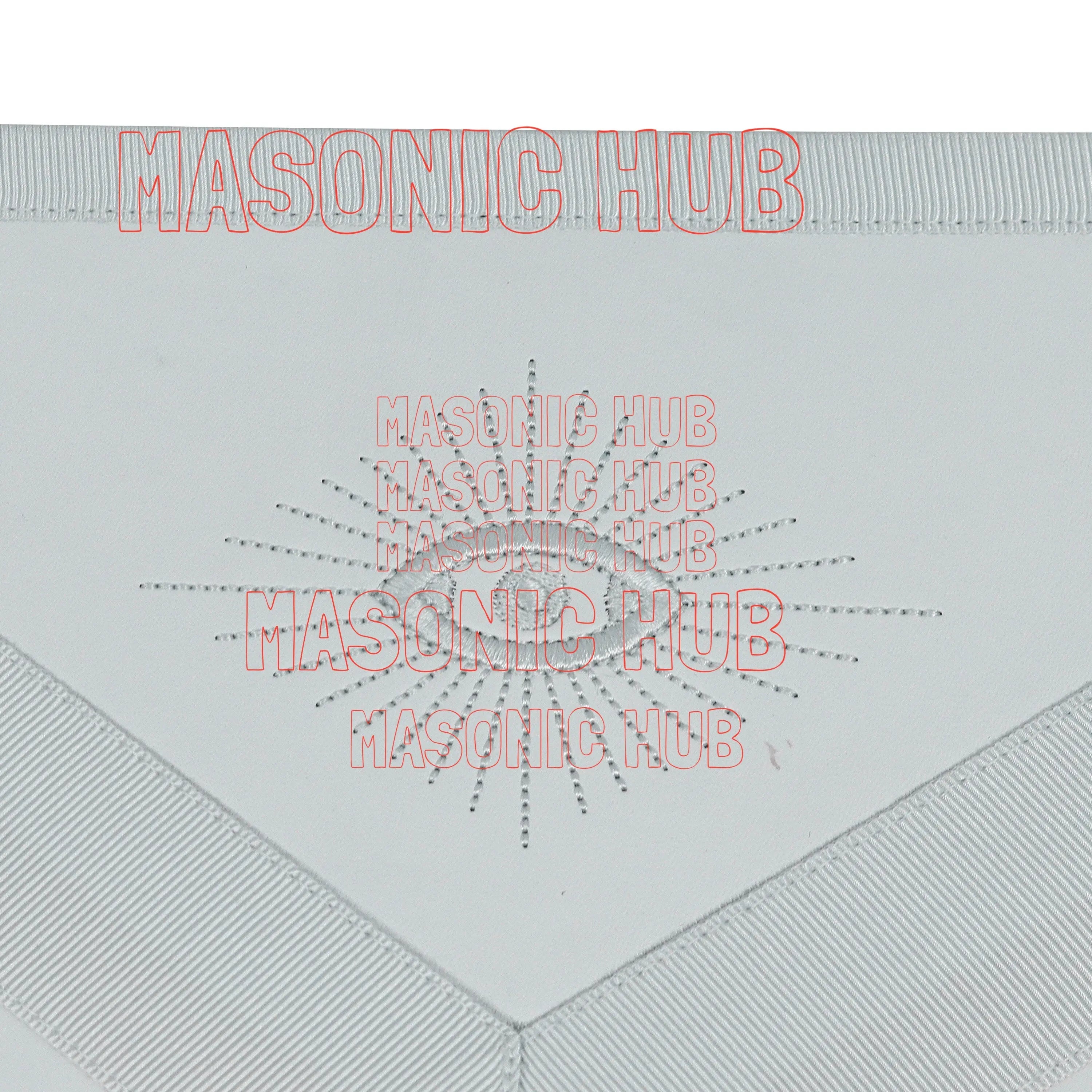 Master Mason Blue Lodge Apron – Machine Embroidered with Compass & Square Masonic Hub