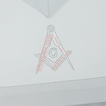 Master Mason Blue Lodge Apron – Machine Embroidered with Compass & Square