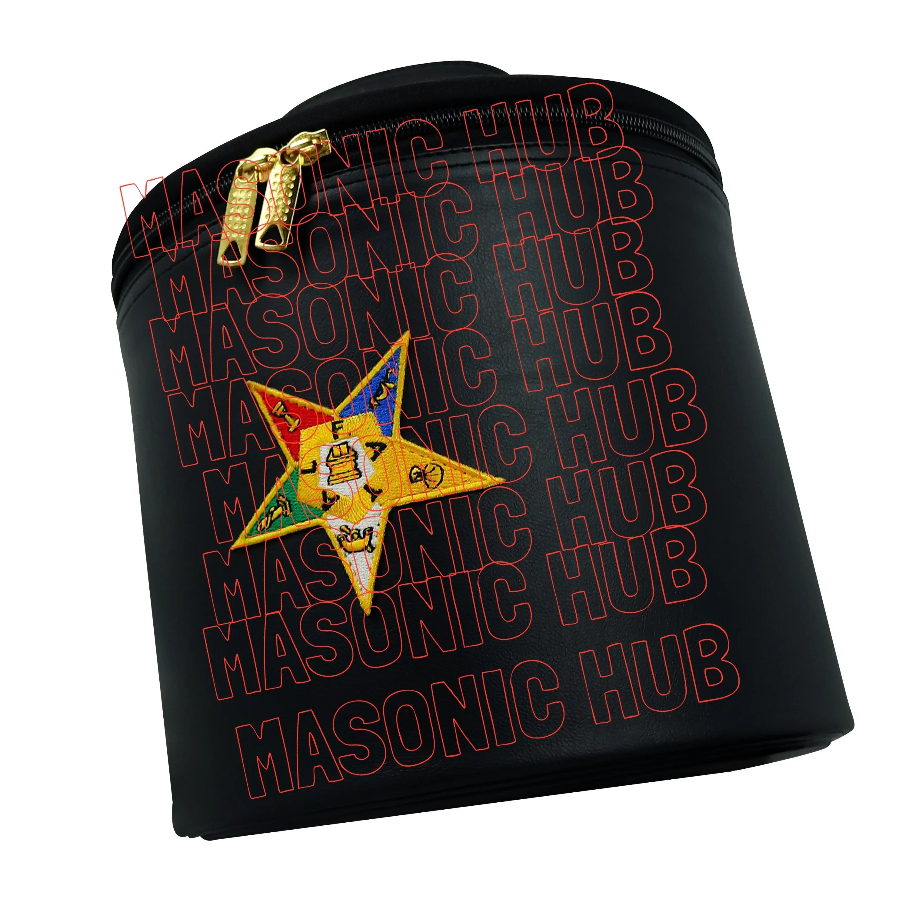 NEW ORDER OF EASTERN STAR FEZ CAP CASE – HANDCRAFTED BLACK WITH EMBLEM Masonic Hub