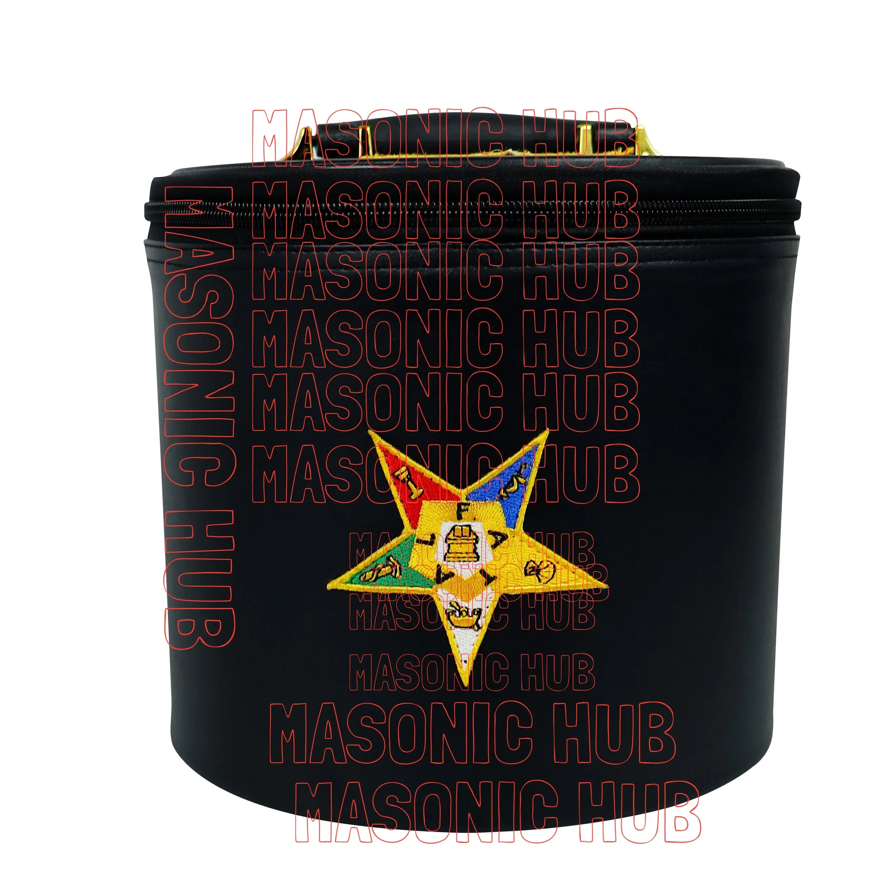 NEW ORDER OF EASTERN STAR FEZ CAP CASE – HANDCRAFTED BLACK WITH EMBLEM Masonic Hub