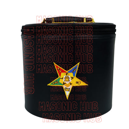 NEW ORDER OF EASTERN STAR FEZ CAP CASE – HANDCRAFTED BLACK WITH EMBLEM