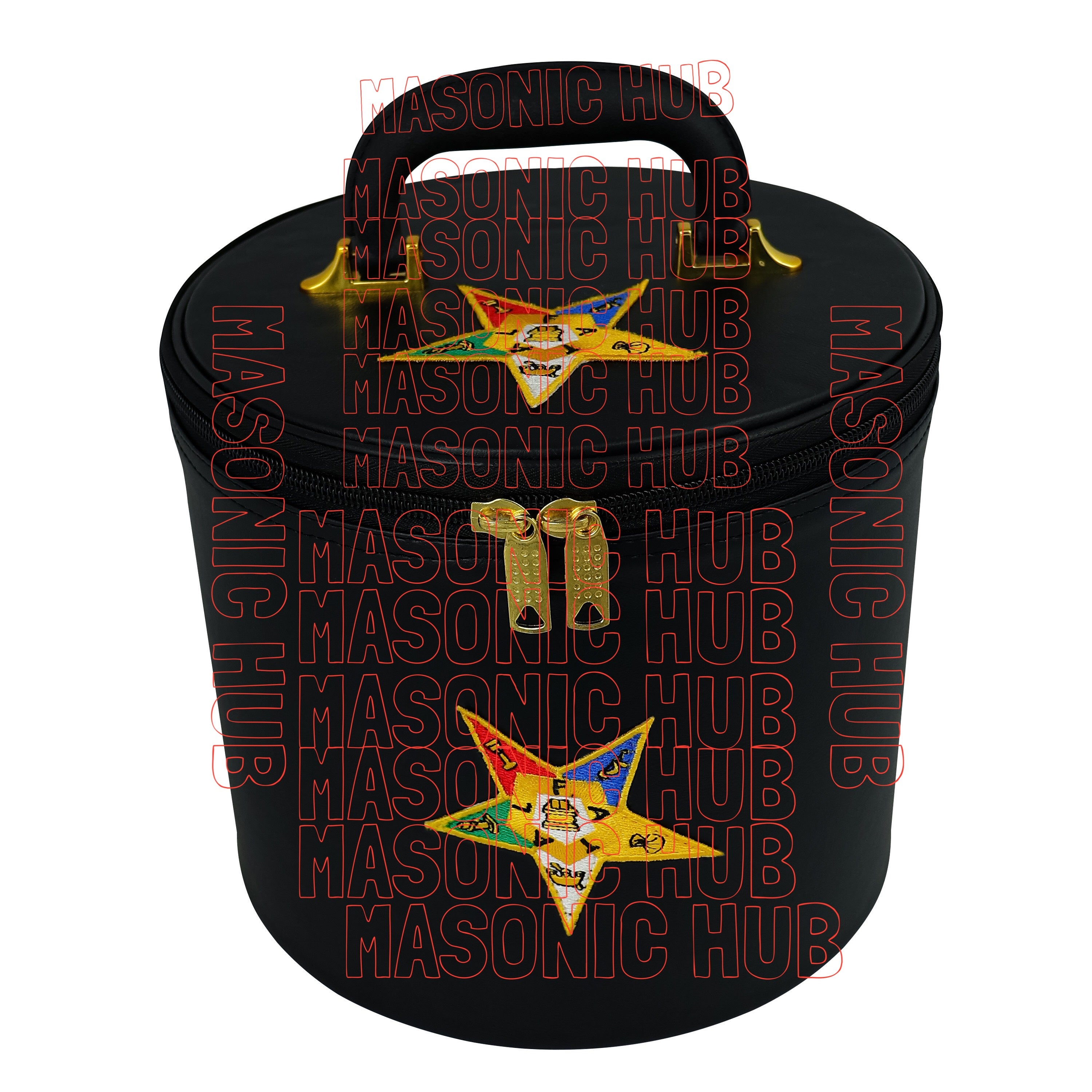 NEW ORDER OF EASTERN STAR FEZ CAP CASE – HANDCRAFTED BLACK WITH EMBLEM
