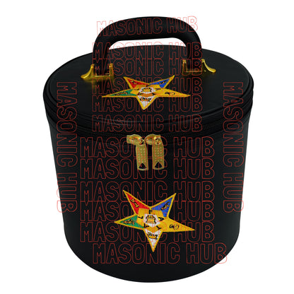 NEW ORDER OF EASTERN STAR FEZ CAP CASE – HANDCRAFTED BLACK WITH EMBLEM