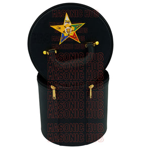 NEW ORDER OF EASTERN STAR FEZ CAP CASE – HANDCRAFTED BLACK WITH EMBLEM Masonic Hub