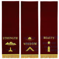 Handcrafted Maroon Velvet Masonic Blue Lodge Pedestal Covers – Set of Three Masonic Hub