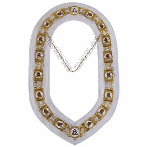 Daughter of Isis Masonic Regalia Gold Metal Chain Collar with Colorful DOI Discs Masonic Hub