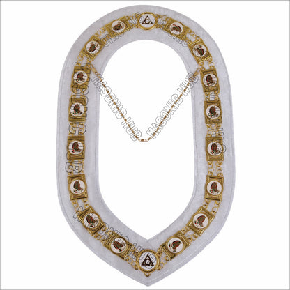 Daughter of Isis Masonic Regalia Gold Metal Chain Collar with Colorful DOI Discs