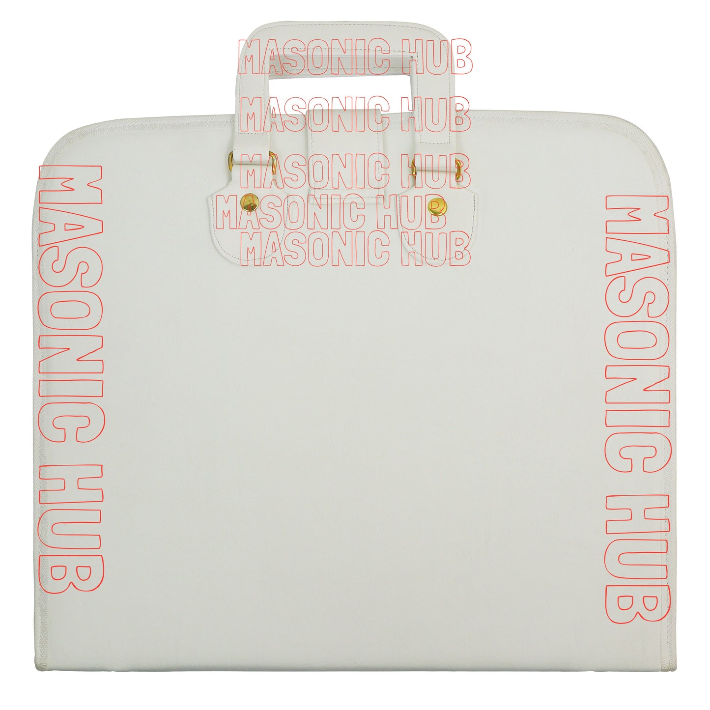 Masonic Order of Eastern Star (OES) Apron & Chain Collar Case – Hand Embroidered [White]