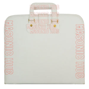 Masonic Order of Eastern Star (OES) Apron & Chain Collar Case – Hand Embroidered [White] Masonic Hub