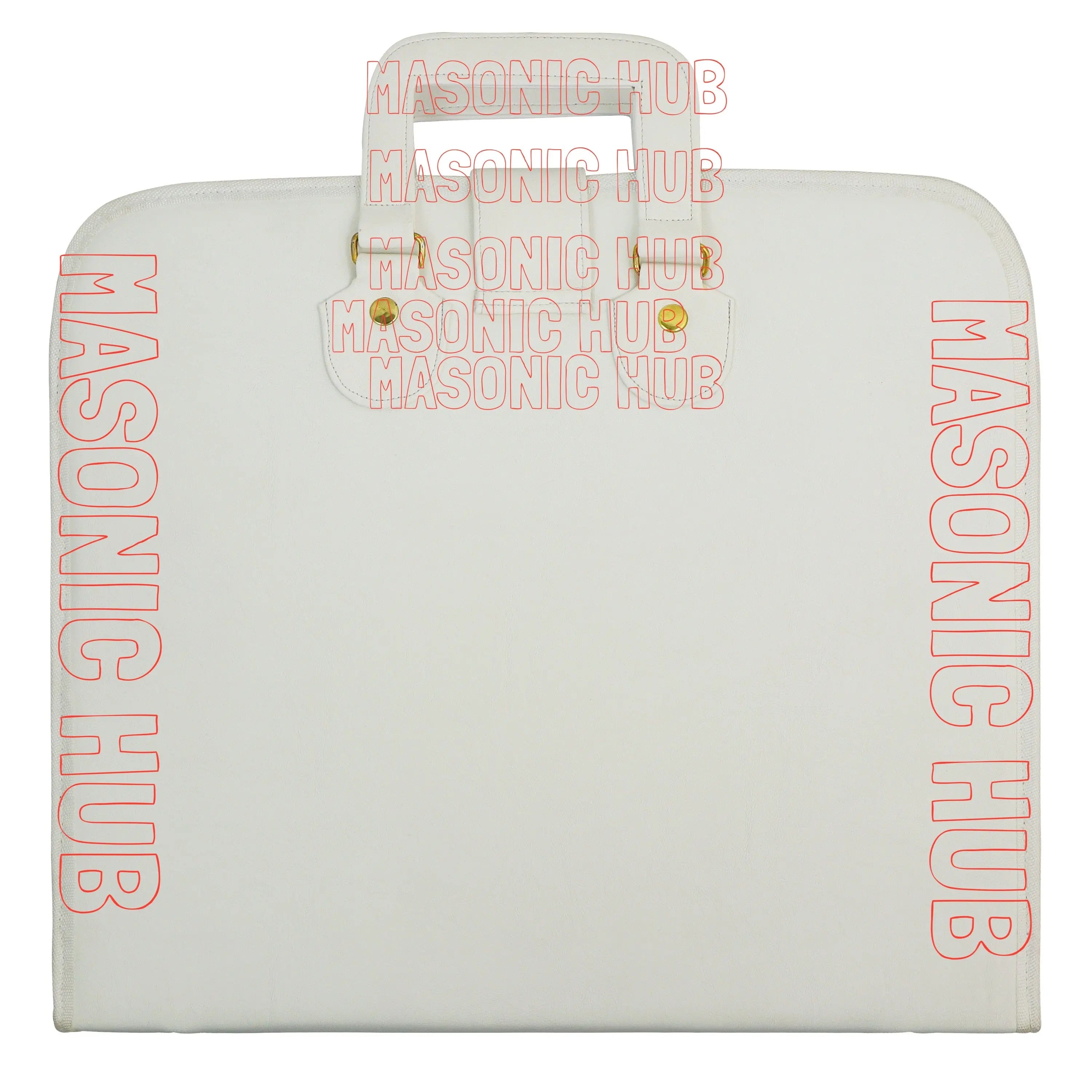 Masonic Order of Eastern Star (OES) Apron & Chain Collar Case – Hand Embroidered [White] Masonic Hub
