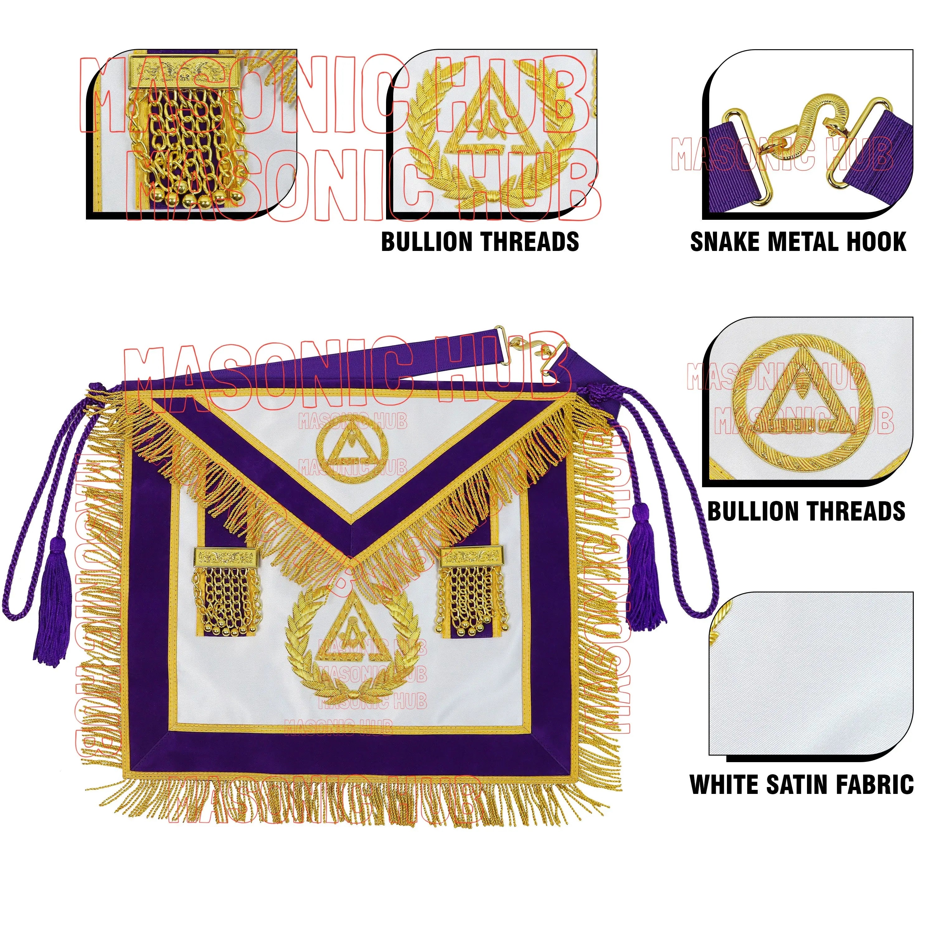 Vintage Prince Hall PHA Past Grand Thrice Illustrious Master Masonic Apron Masonic Hub
