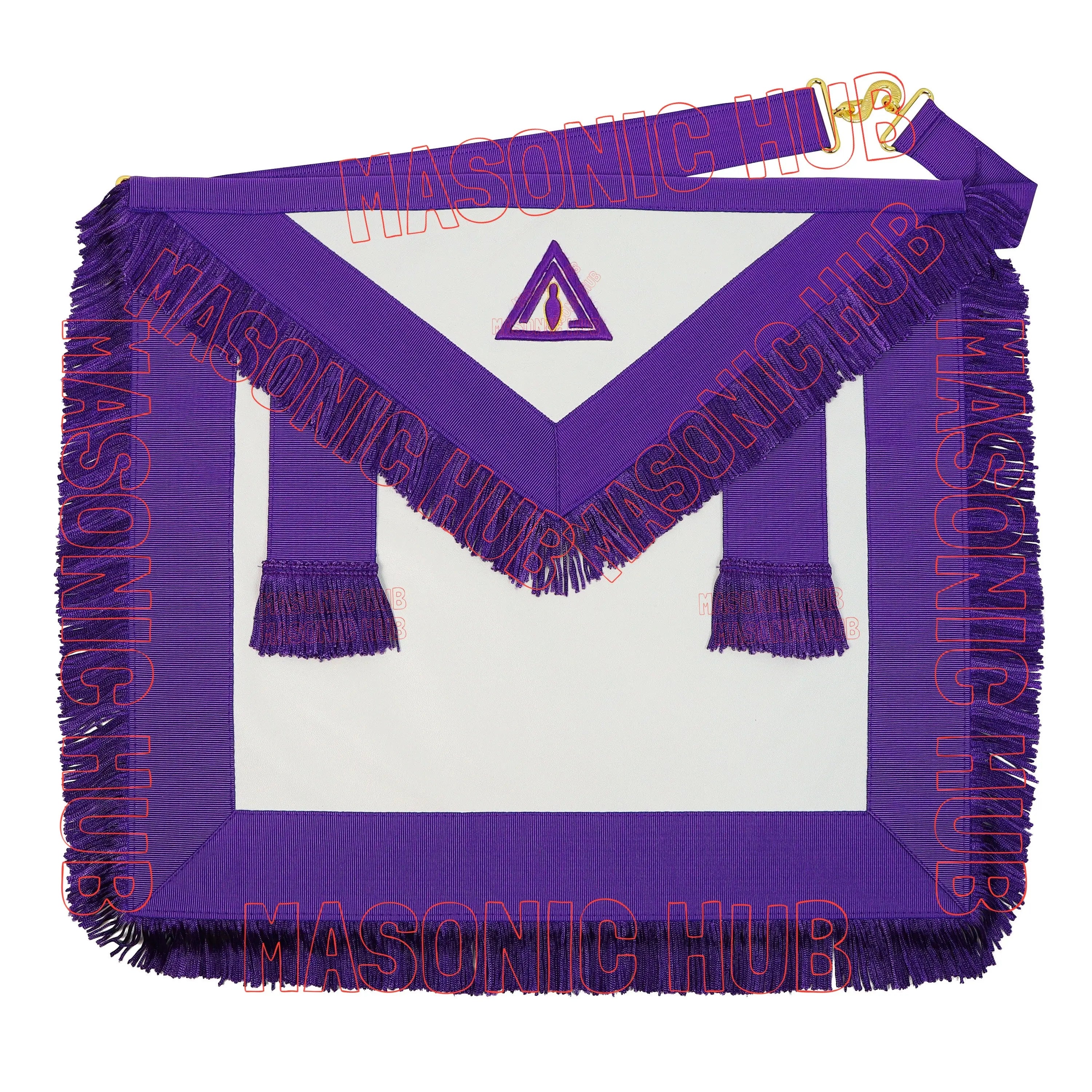 Hand-Embroidered Masonic Royal &amp; Select Master (RSM) Council Member Apron Masonic Hub