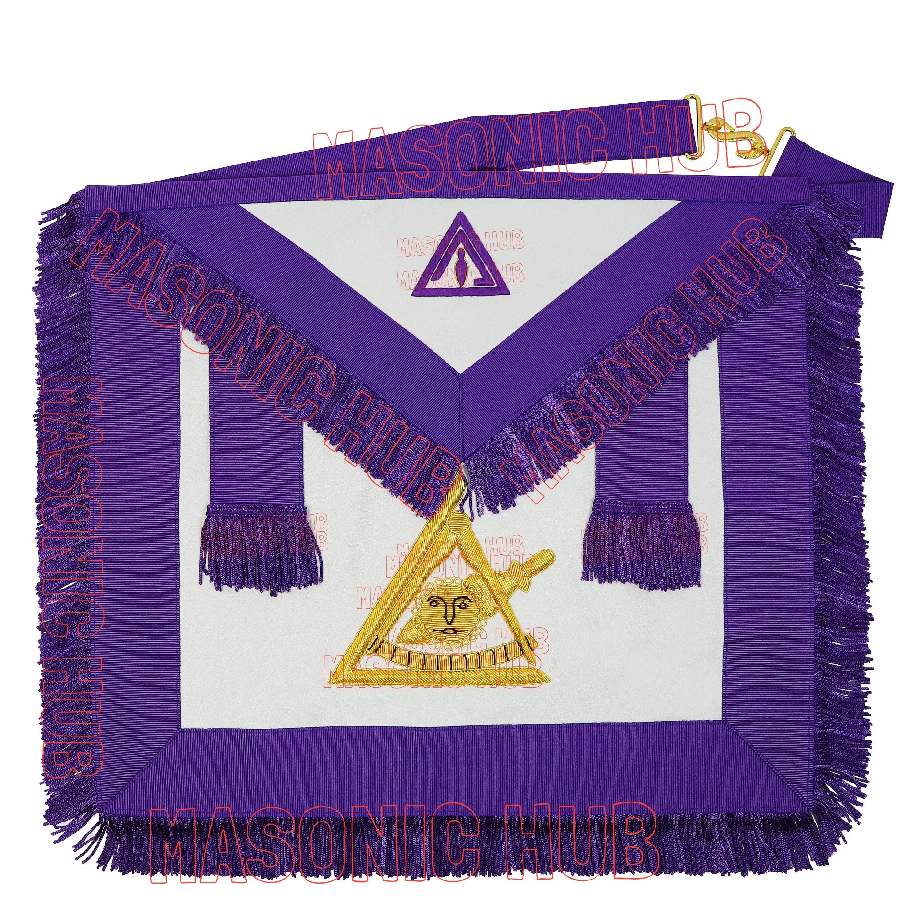 Handcrafted Masonic Council Past Thrice Illustrious Master (PTIM) Lambskin Apron Masonic Hub