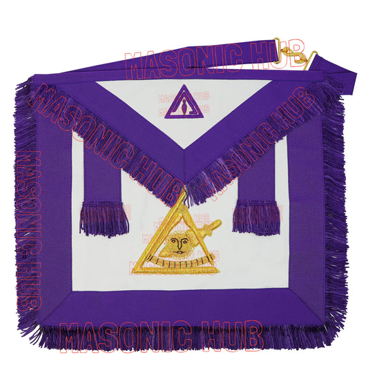 Handcrafted Masonic Council Past Thrice Illustrious Master (PTIM) Lambskin Apron