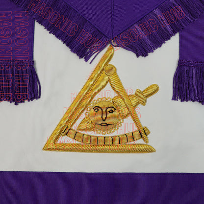 Handcrafted Masonic Council Past Thrice Illustrious Master (PTIM) Lambskin Apron