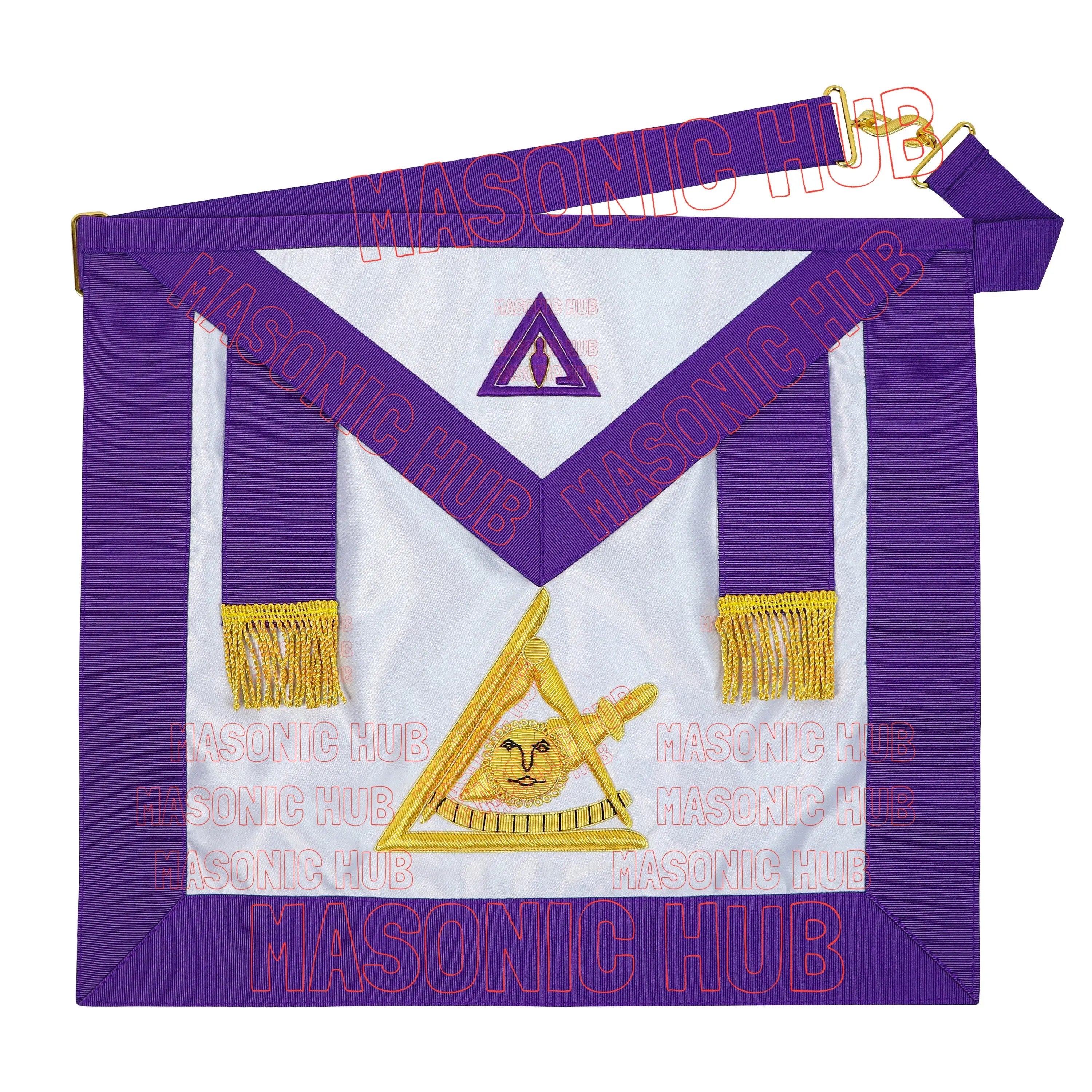 Hand-Embroidered Masonic Past Thrice Illustrious Master (PTIM) Apron Masonic Hub