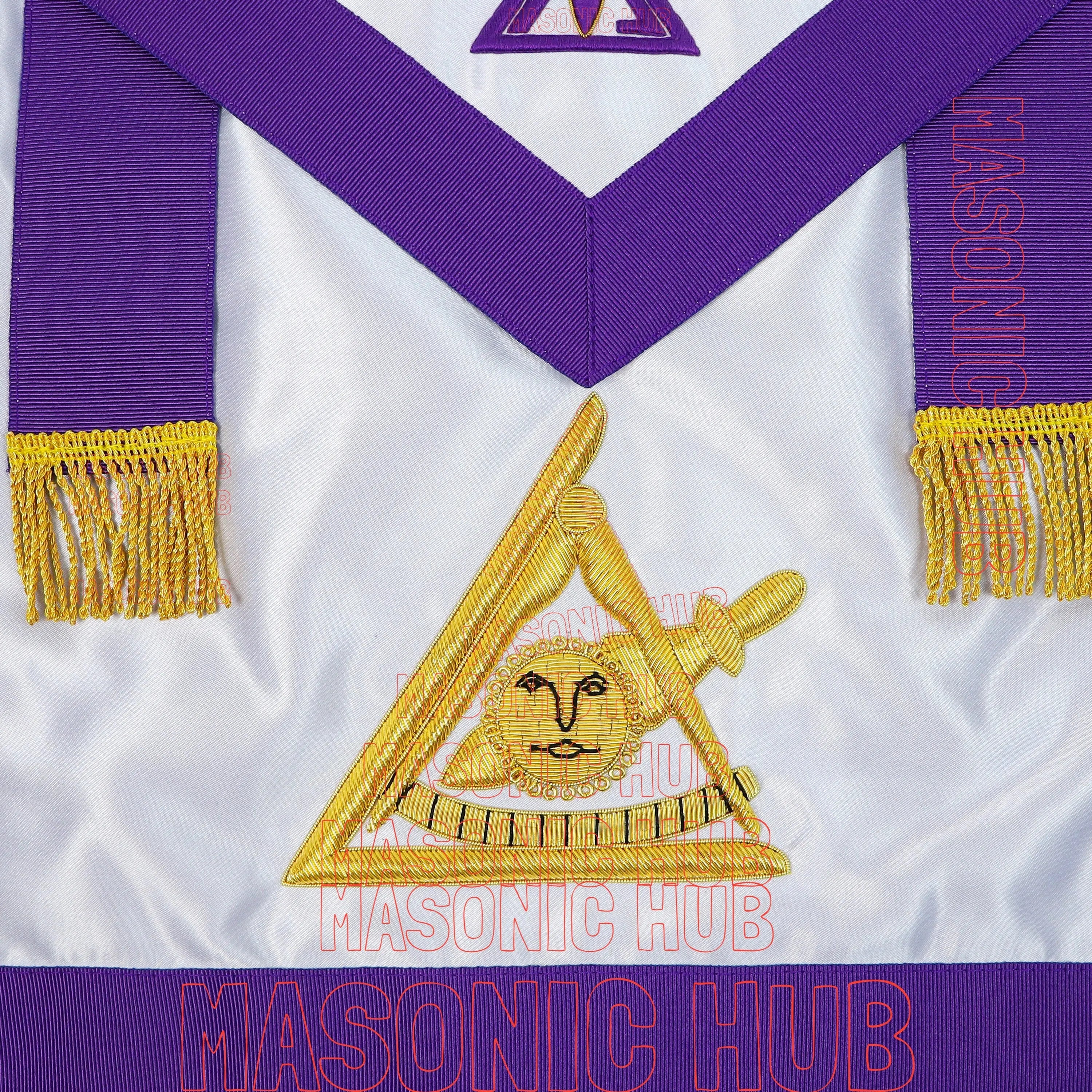 Hand-Embroidered Masonic Past Thrice Illustrious Master (PTIM) Apron Masonic Hub