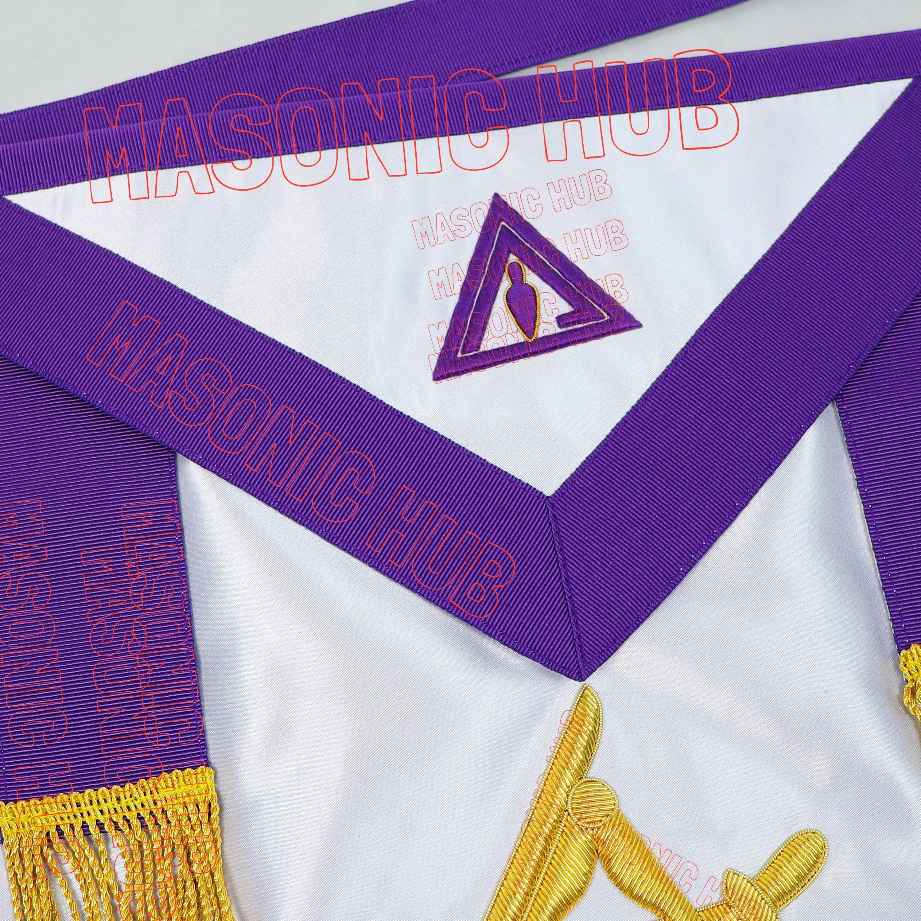 Hand-Embroidered Masonic Past Thrice Illustrious Master (PTIM) Apron Masonic Hub