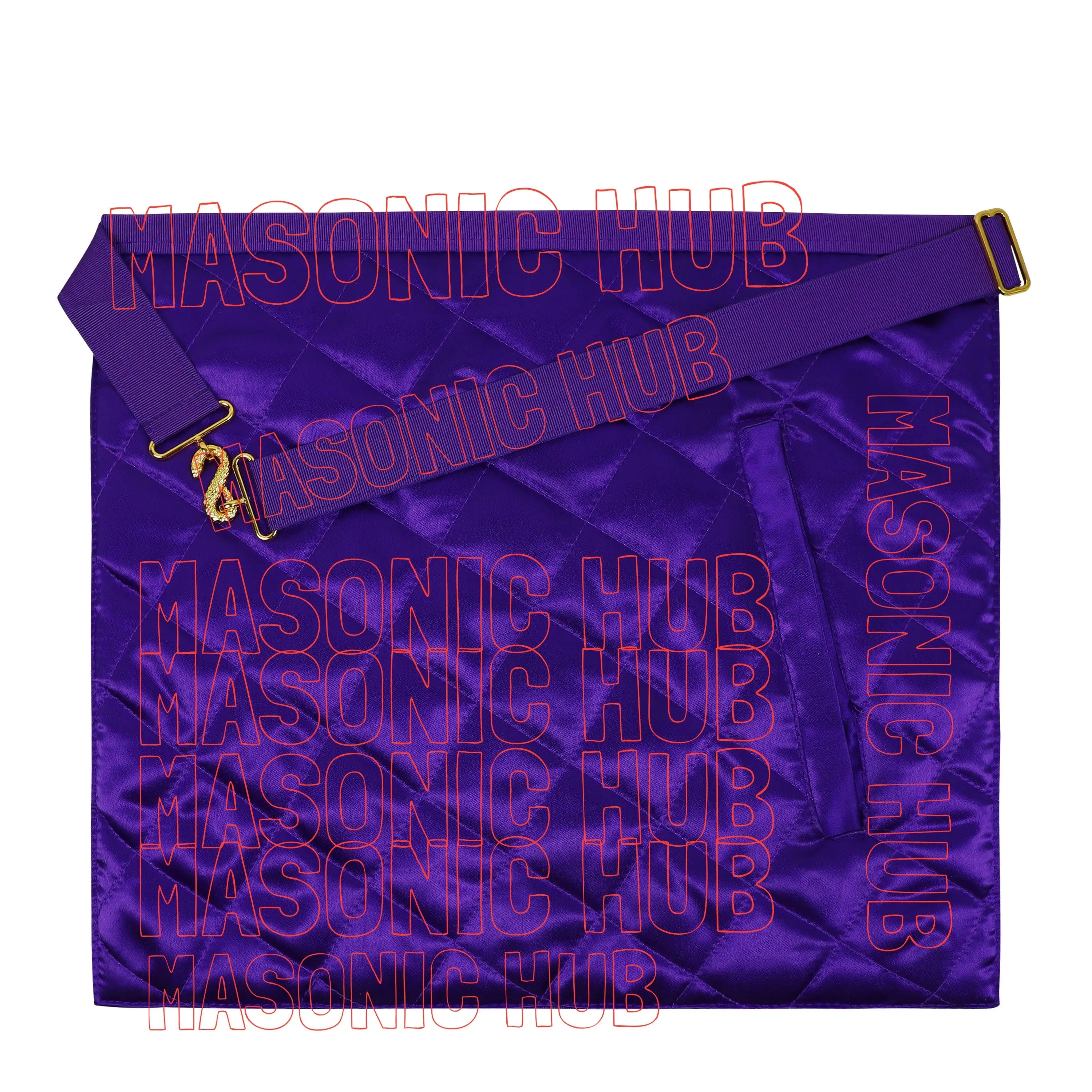 Past Thrice Illustrious Master Apron – Hand-Embroidered with PTIM Emblem (Satin) Masonic Hub