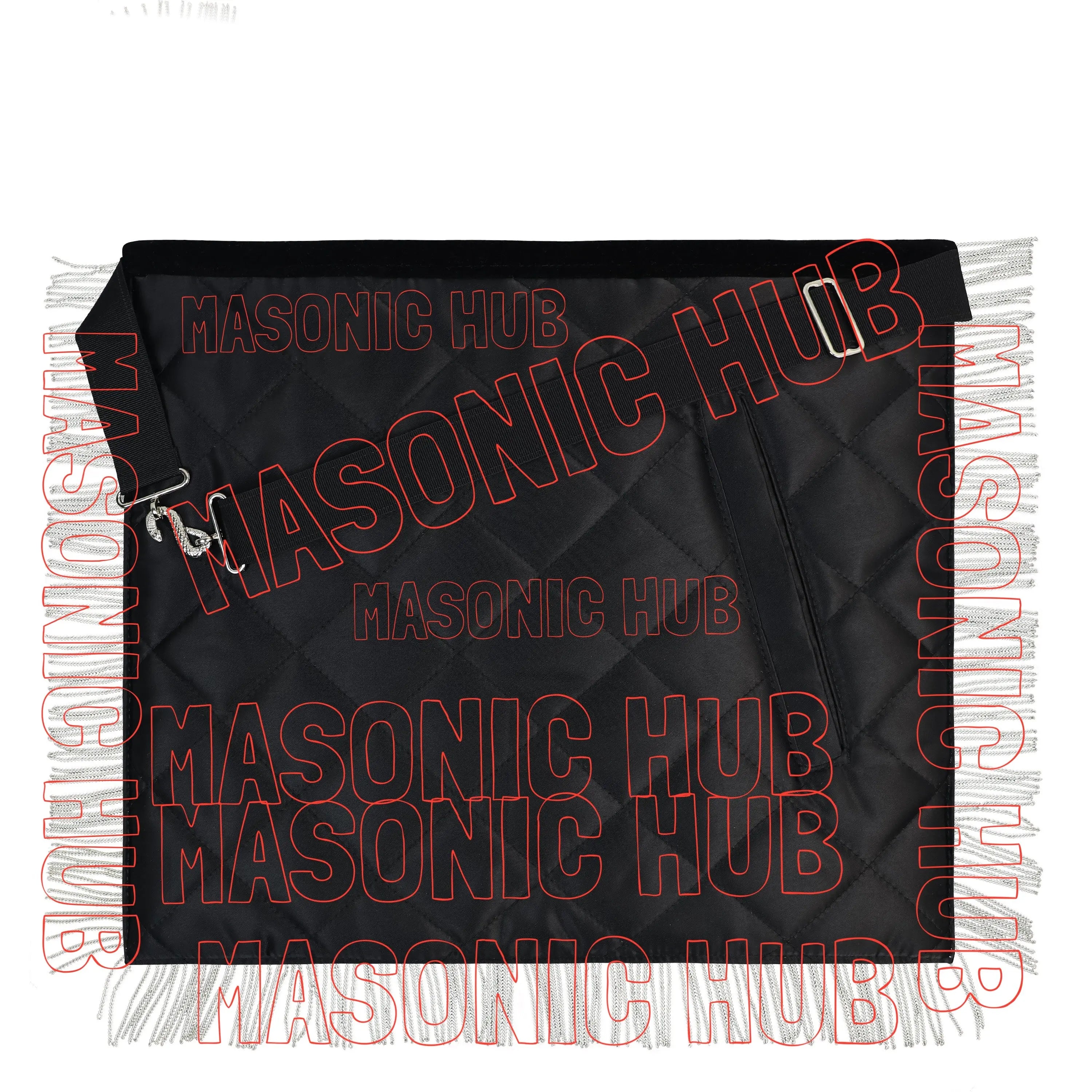 MASONIC HUB Master Mason Skull &amp; Cross Bones 100% Lambskin Masonic Apron - Handcrafted Masonic Hub