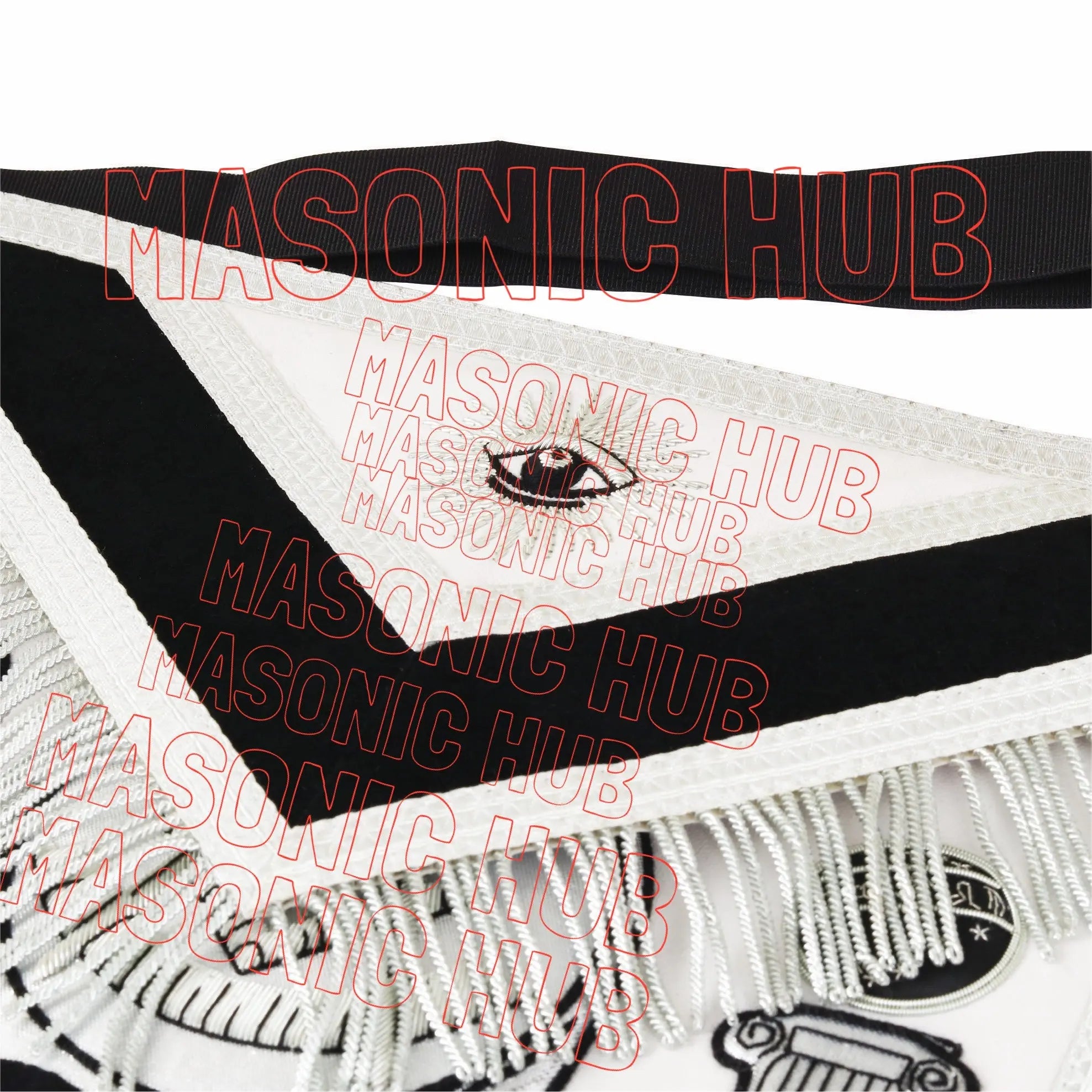 MASONIC HUB Master Mason Skull &amp; Cross Bones 100% Lambskin Masonic Apron - Handcrafted Masonic Hub