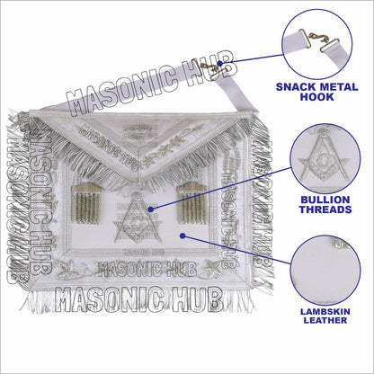 Craftsman's Pride: Handmade Masonic Master Mason Apron – Genuine Lambskin