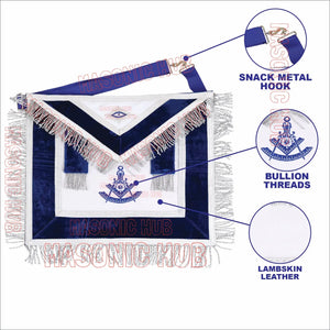 Masterfully Crafted Lambskin Apron with Iconic Past Master Emblem Masonic Hub