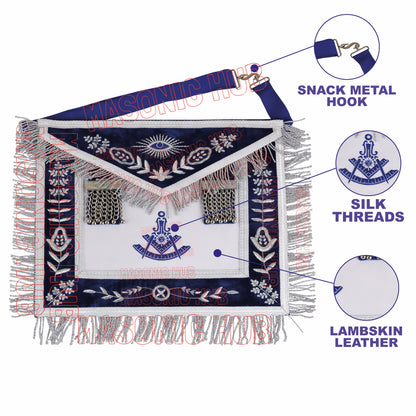 Exquisite Handcrafted Masonic Past Master Lambskin Apron – 100% Handmade Elegance