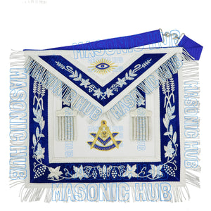 Premium Masonic Past Master Apron – 100% Lambskin with Chain Collar & Free Jewel Masonic Hub
