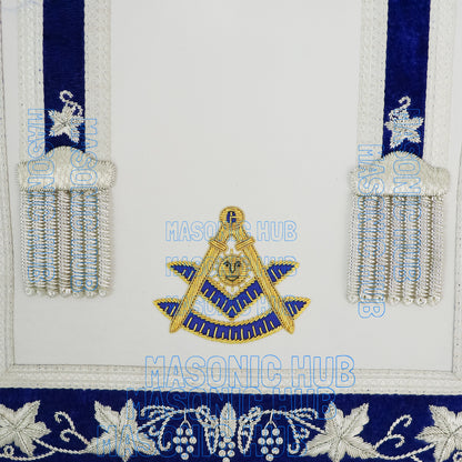 Premium Masonic Past Master Apron – 100% Lambskin with Chain Collar & Free Jewel
