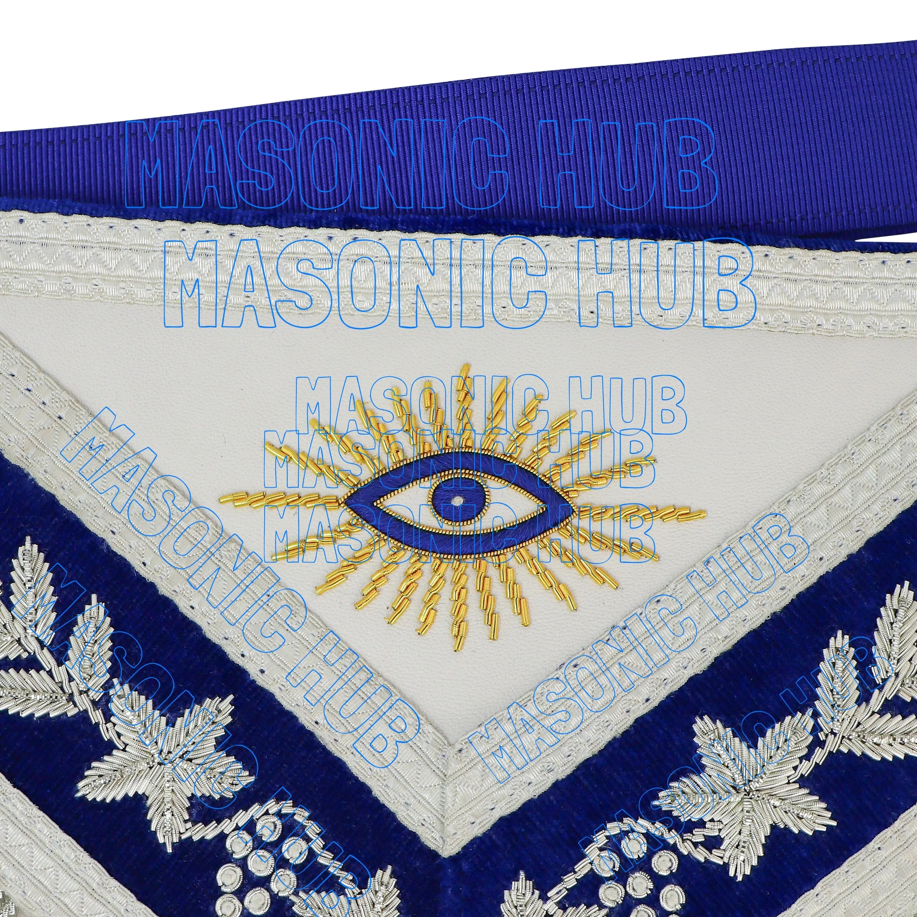 Premium Masonic Past Master Apron – 100% Lambskin with Chain Collar & Free Jewel Masonic Hub