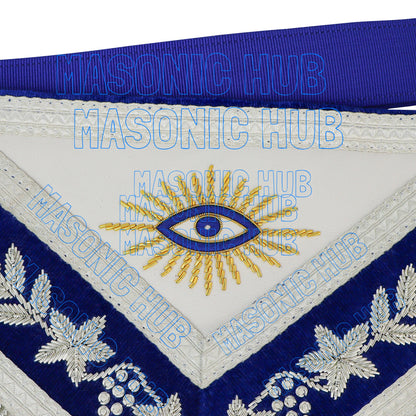 Premium Masonic Past Master Apron – 100% Lambskin with Chain Collar & Free Jewel