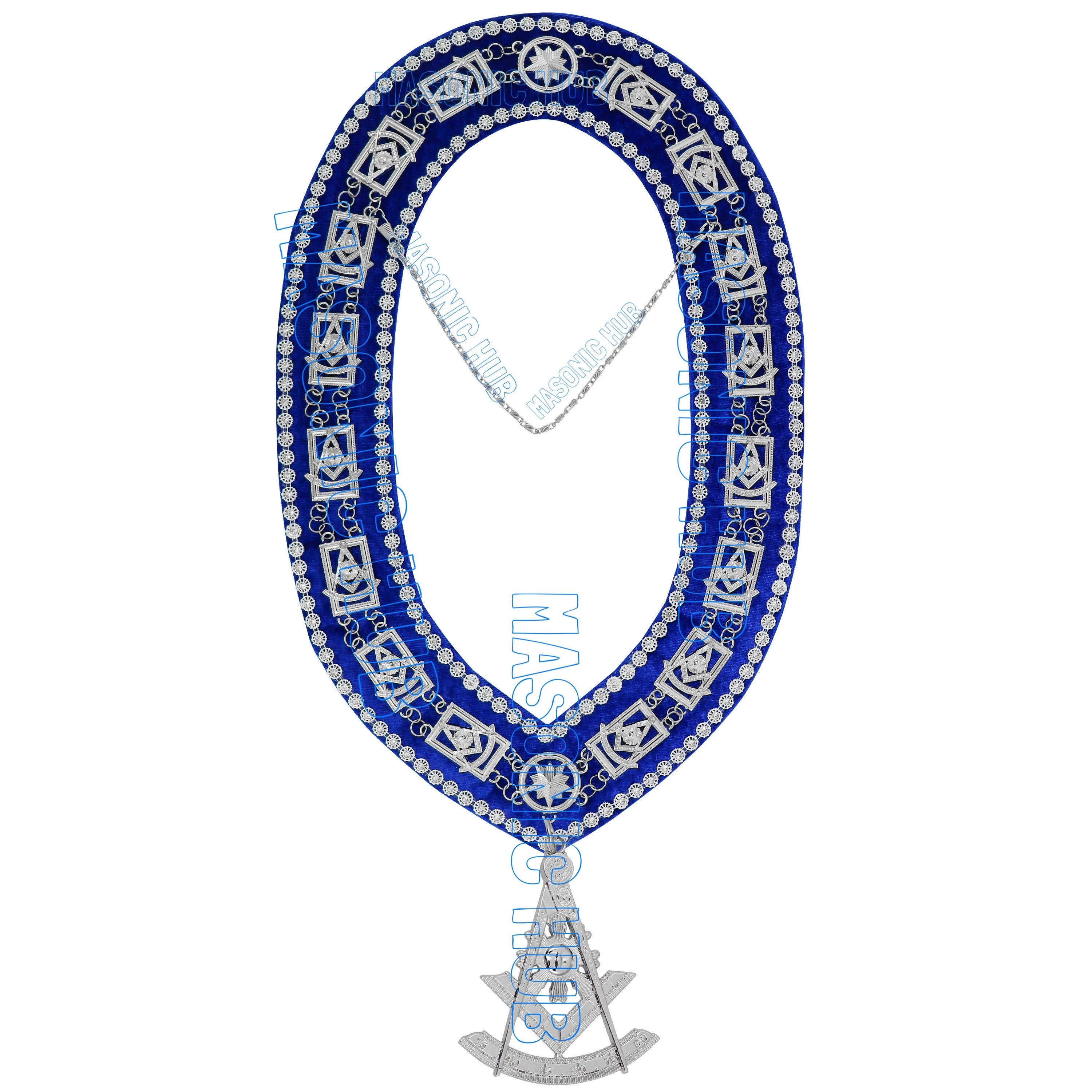 Masonic Past Master Jewel Pendant – Square &amp; Compasses with Sunburst (Silver Tone) Masonic Hub