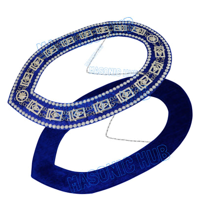 Premium Masonic Past Master Apron – 100% Lambskin with Chain Collar & Free Jewel