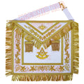 Premium Masonic Past Master Apron: 100% Lambskin, Chain Collar Included + Jewel Masonic Hub