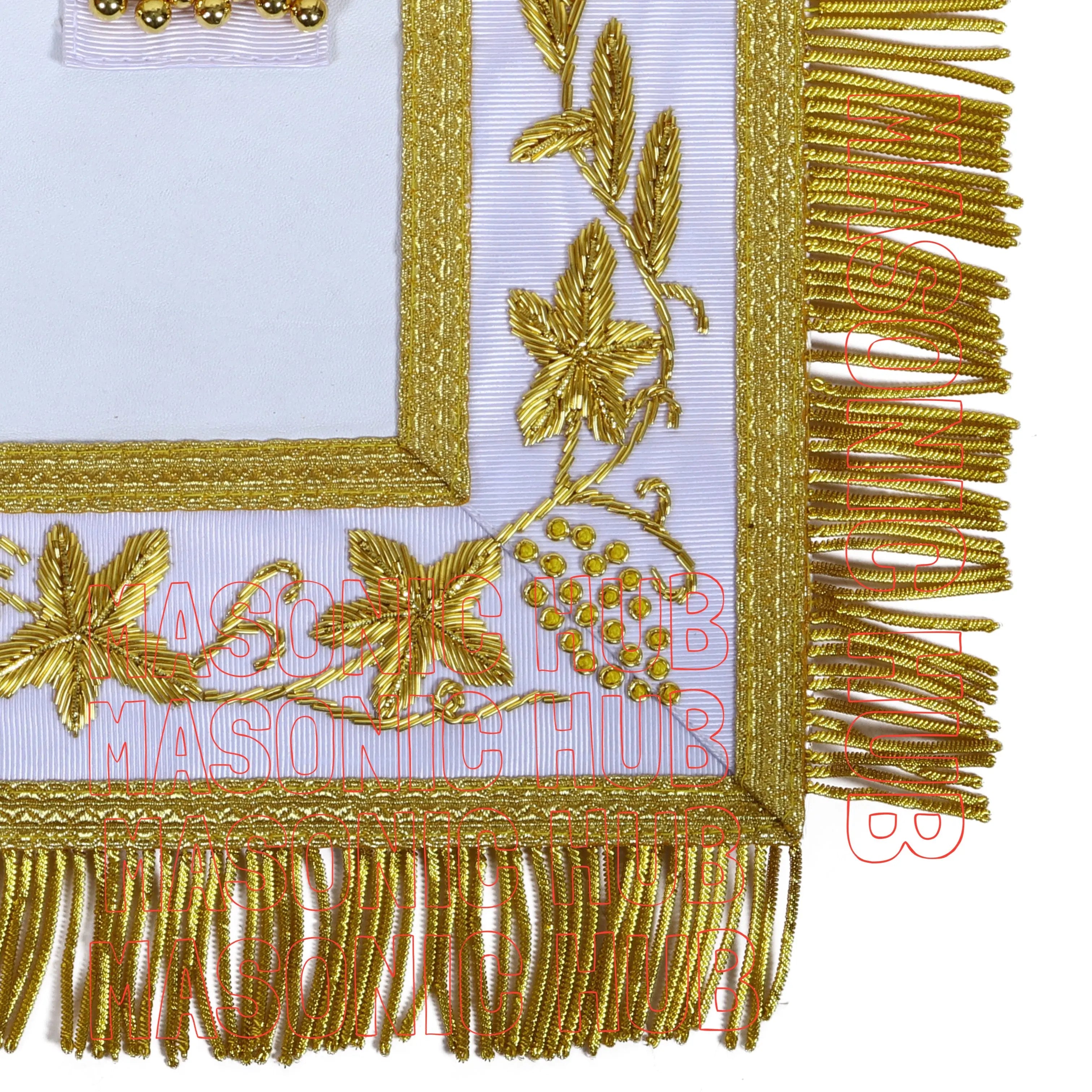 Premium Masonic Past Master Apron: 100% Lambskin, Chain Collar Included + Jewel Masonic Hub